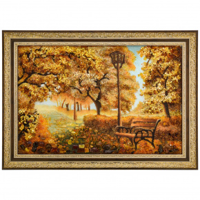 Картина янтарная "Осень в парке" 60х40 см, фотография 0. Интернет-магазин ЛАВКА ПОДАРКОВ
