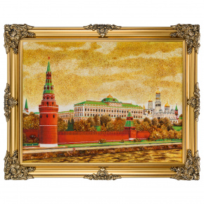 Картина янтарная "Большой Кремлевский дворец" 60х80 см, фотография 0. Интернет-магазин ЛАВКА ПОДАРКОВ