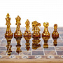 Шахматы с инкрустацией и фигурами из янтаря 28х28 см, фотография 3. Интернет-магазин ЛАВКА ПОДАРКОВ