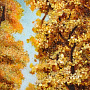 Картина янтарная "Осень в парке" 60х40 см, фотография 4. Интернет-магазин ЛАВКА ПОДАРКОВ