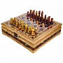 Шахматы с инкрустацией и фигурами из янтаря 28х28 см, фотография 1. Интернет-магазин ЛАВКА ПОДАРКОВ