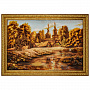 Картина янтарная "Пейзаж с часовней" 40х60 см, фотография 1. Интернет-магазин ЛАВКА ПОДАРКОВ