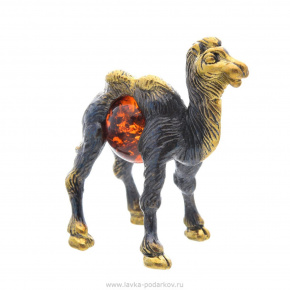 Статуэтка с янтарем "Верблюд" (коньячный), фотография 0. Интернет-магазин ЛАВКА ПОДАРКОВ