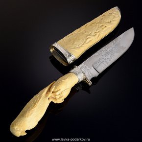 Нож сувенирный "Кречет" из бивня мамонта, фотография 0. Интернет-магазин ЛАВКА ПОДАРКОВ