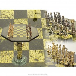 Стол шахматный из камня с фигурами, фотография 0. Интернет-магазин ЛАВКА ПОДАРКОВ