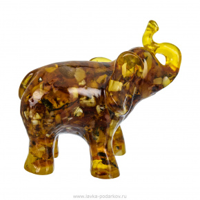 Статуэтка из янтаря "Слон", фотография 0. Интернет-магазин ЛАВКА ПОДАРКОВ