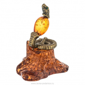 Статуэтка с янтарем "Змея кобра", фотография 0. Интернет-магазин ЛАВКА ПОДАРКОВ