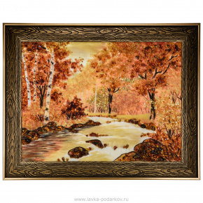 Картина янтарная "Лесной ручей" 78х98 см, фотография 0. Интернет-магазин ЛАВКА ПОДАРКОВ