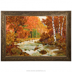Картина янтарная "Осенний пейзаж" 90х60 см, фотография 0. Интернет-магазин ЛАВКА ПОДАРКОВ
