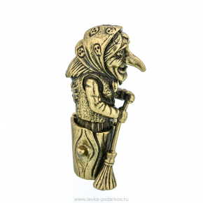 Бронзовый статуэтка "Баба-Яга в ступе", фотография 0. Интернет-магазин ЛАВКА ПОДАРКОВ