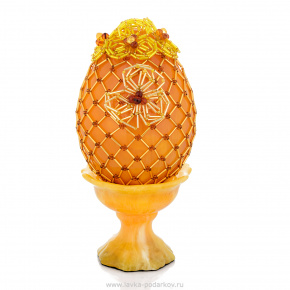 Яйцо пасхальное из янтаря "Цветы", фотография 0. Интернет-магазин ЛАВКА ПОДАРКОВ