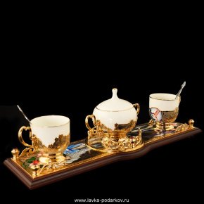 Кофейный набор на две персоны "Морской" Златоуст, фотография 0. Интернет-магазин ЛАВКА ПОДАРКОВ