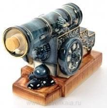 -0,7л Фарфор ШТОФ "Пушка" в цвете и золоте 0,7л 