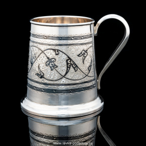 Пивная кружка с гравировкой и чернением (серебро 875*), фотография 0. Интернет-магазин ЛАВКА ПОДАРКОВ