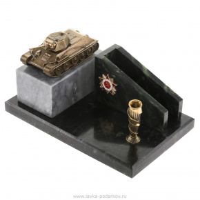Настольный письменный набор из камня и бронзы "Танк", фотография 0. Интернет-магазин ЛАВКА ПОДАРКОВ