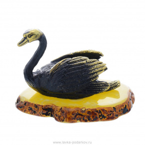 Статуэтка с янтарем "Птица черный лебедь" (белый), фотография 0. Интернет-магазин ЛАВКА ПОДАРКОВ