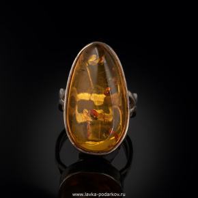 Кольцо с янтарем 9,26 гр. Серебро 925*, фотография 0. Интернет-магазин ЛАВКА ПОДАРКОВ