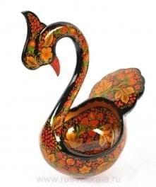 6894/30*28*17см  Хохлома Братина "Лебедь" 