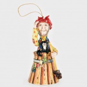 Колокольчик фарфоровый "Баба Яга в ступе", фотография 0. Интернет-магазин ЛАВКА ПОДАРКОВ