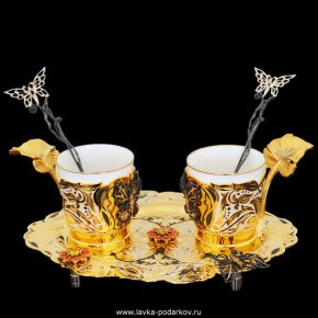 Кофейный набор "Бабочка" Златоуст , фотография 0. Интернет-магазин ЛАВКА ПОДАРКОВ