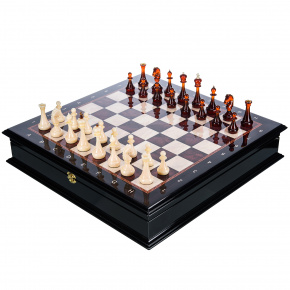 Шахматы деревянные с янтарными фигурами 48х48 см, фотография 0. Интернет-магазин ЛАВКА ПОДАРКОВ
