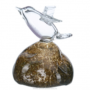 Стеклянная статуэтка "Птица на камне", фотография 0. Интернет-магазин ЛАВКА ПОДАРКОВ