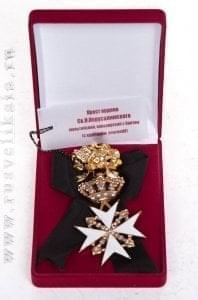7253 Фалеристика ОРДЕН Св. Иоанна Иерусалимского (Мальтийский крест)кавалерский, хрусталь Swarovski