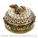 Шкатулка "Пчела на ветке" (традиции Фаберже)
