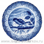 Декоративная тарелка "Птичка синичка". Гжель