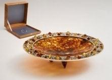 16039-C Янтарь БЛЮДО "Виноградное" в ПУ Серебро 875* HD8-11511