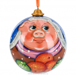 Новогодний елочный шар "Свинья", фотография 0. Интернет-магазин ЛАВКА ПОДАРКОВ