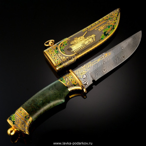 Нож сувенирный украшенный "Танк". Златоуст, фотография 0. Интернет-магазин ЛАВКА ПОДАРКОВ