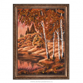 Картина янтарная "Осень" 60х80 см, фотография 0. Интернет-магазин ЛАВКА ПОДАРКОВ