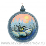 Новогодний елочный шар с росписью "Синица"