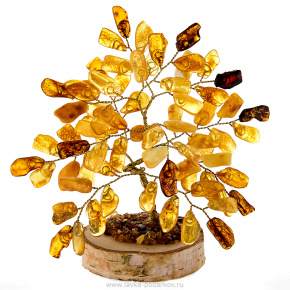 Денежное дерево из янтаря 72 камня, фотография 0. Интернет-магазин ЛАВКА ПОДАРКОВ