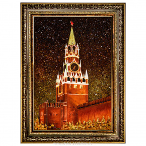 Картина янтарная "Москва. Спасская башня" 74х99 см, фотография 0. Интернет-магазин ЛАВКА ПОДАРКОВ
