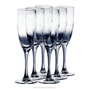 Набор 6 бокалов для шампанского 170 мл "Черное море Омбре", фотография 0. Интернет-магазин ЛАВКА ПОДАРКОВ