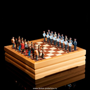 Шахматы с оловянными фигурами "ГИБДД", фотография 0. Интернет-магазин ЛАВКА ПОДАРКОВ