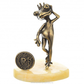 Бронзовая статуэтка "Лягушка с монетой", фотография 0. Интернет-магазин ЛАВКА ПОДАРКОВ