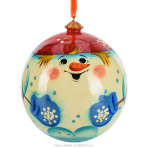 Новогодний елочный шар "Снеговик", фотография 0. Интернет-магазин ЛАВКА ПОДАРКОВ