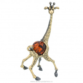 Статуэтка с янтарем "Жираф", фотография 0. Интернет-магазин ЛАВКА ПОДАРКОВ