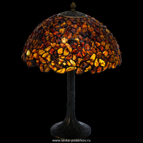 Настольная лампа из янтаря и бронзы. Высота 58 см, фотография 0. Интернет-магазин ЛАВКА ПОДАРКОВ