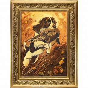 Картина янтарная "Охота 2", фотография 0. Интернет-магазин ЛАВКА ПОДАРКОВ