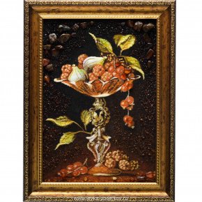 Картина янтарная "Ваза с фруктами", фотография 0. Интернет-магазин ЛАВКА ПОДАРКОВ