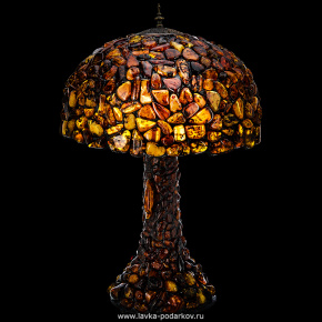 Настольная лампа из янтаря и бронзы "Гриб". Высота 73 см, фотография 0. Интернет-магазин ЛАВКА ПОДАРКОВ