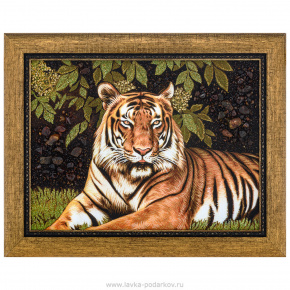 Картина янтарная "Тигр" 30х40 см, фотография 0. Интернет-магазин ЛАВКА ПОДАРКОВ