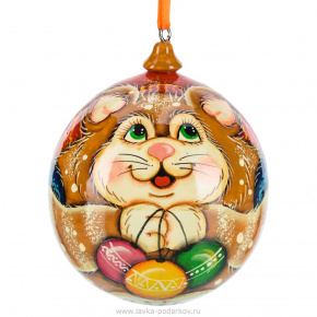 Новогодний елочный шар "Кошечка с шарами", фотография 0. Интернет-магазин ЛАВКА ПОДАРКОВ