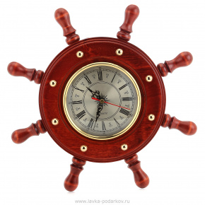 Часы настенные деревянные "Штурвал", фотография 0. Интернет-магазин ЛАВКА ПОДАРКОВ