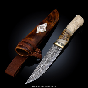 Нож сувенирный с рукоятью из кости "Акула", фотография 0. Интернет-магазин ЛАВКА ПОДАРКОВ