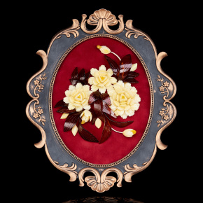 Панно янтарное настенное "Цветы. Барокко", фотография 0. Интернет-магазин ЛАВКА ПОДАРКОВ